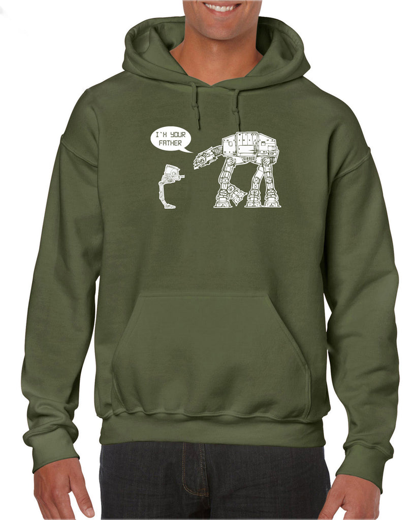 At At I'm your father I am Hoodie Hooded Sweatshirt imperial star walker wars dark side darth vader sci fi 80s nerd geek cosplay convention hot press apparel