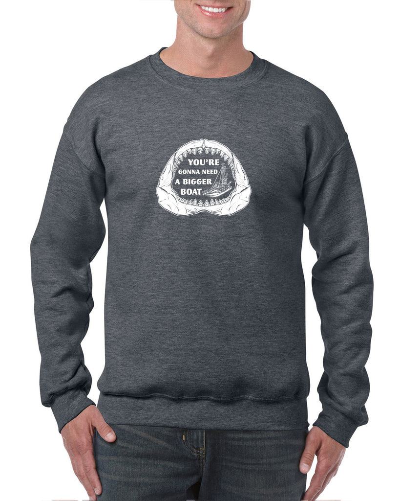 You're Gonna Need A Bigger Boat Crew Sweatshirt Funny Movie Jaws 70s Great White Quints Fishing Scary Movie