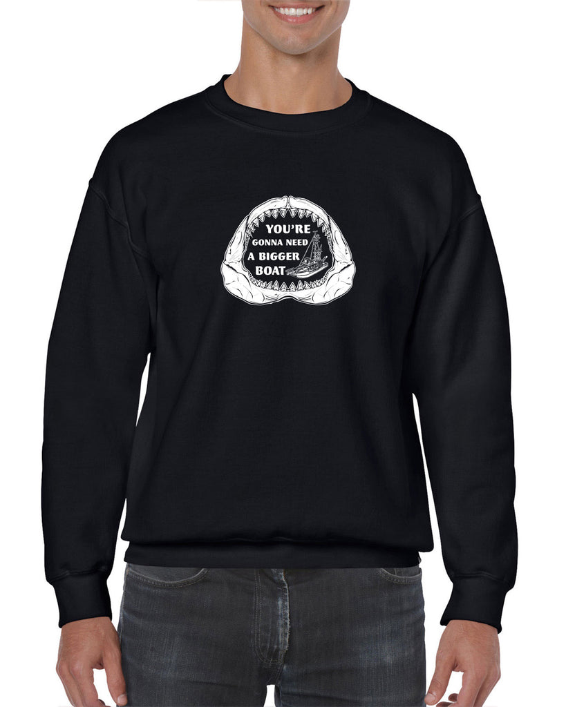 You're Gonna Need A Bigger Boat Crew Sweatshirt Funny Movie Jaws 70s Great White Quints Fishing Scary Movie