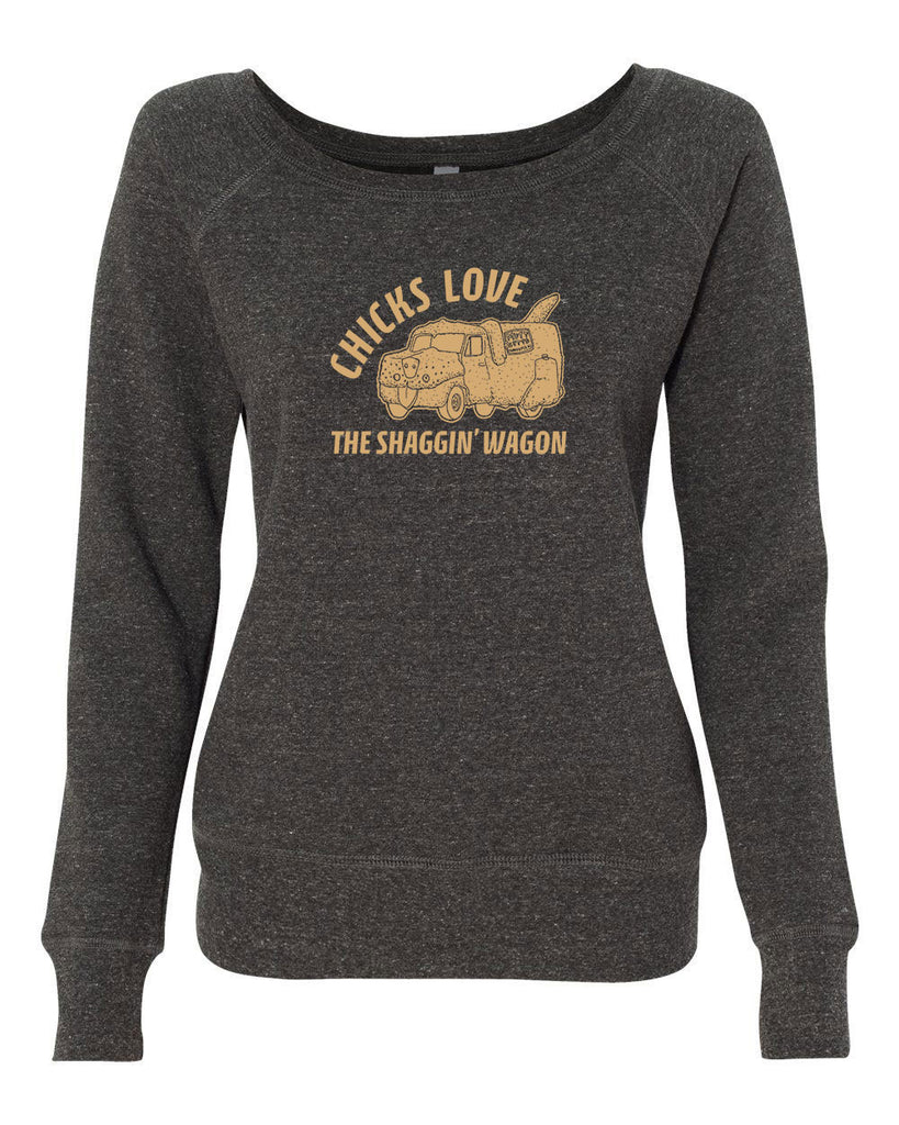 Mutt Cutts Shagging Wagon Off The Shoulder Womens Crew Sweatshirt Dumb and Dumber 90s Funny Comedy