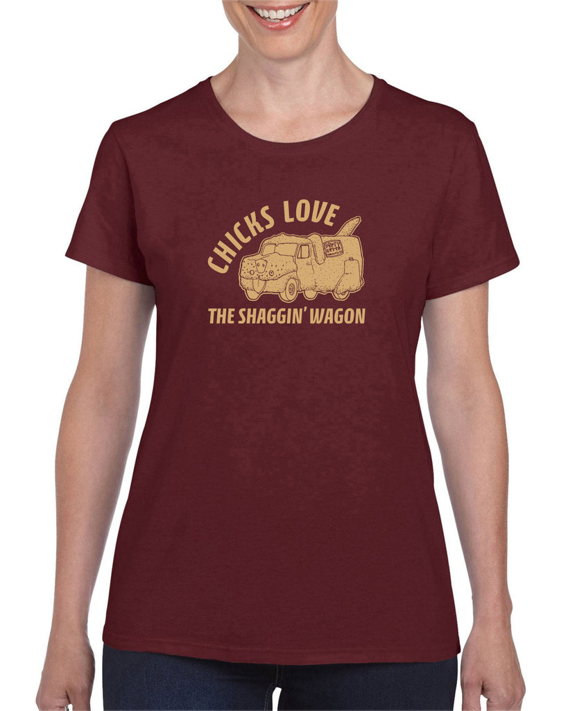 Mutt Cutts Shagging Wagon Womens T-Shirt Dumb and Dumber 90s Funny Comedy
