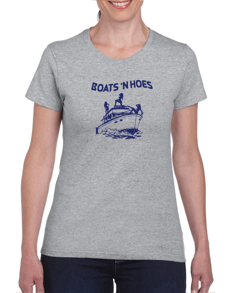 Boats N Hoes Womens T-Shirt Step Brothers Movie Prestige Worldwide Funny Music Party