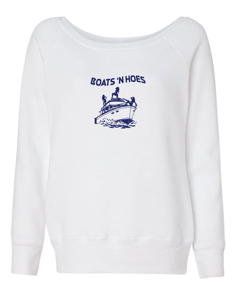 Women's Off the Shoulder Sweatshirt - Boats N Hoes