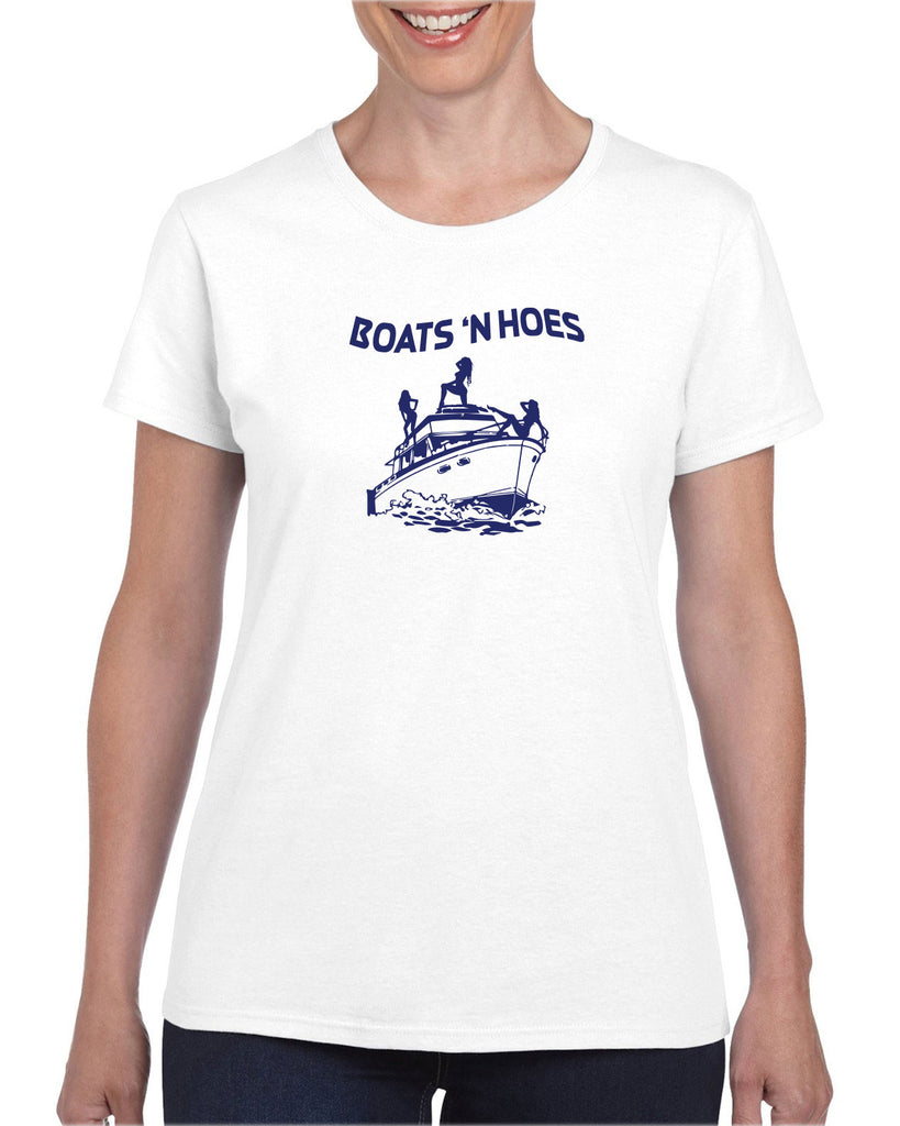 Boats N Hoes Womens T-Shirt Step Brothers Movie Prestige Worldwide Funny Music Party