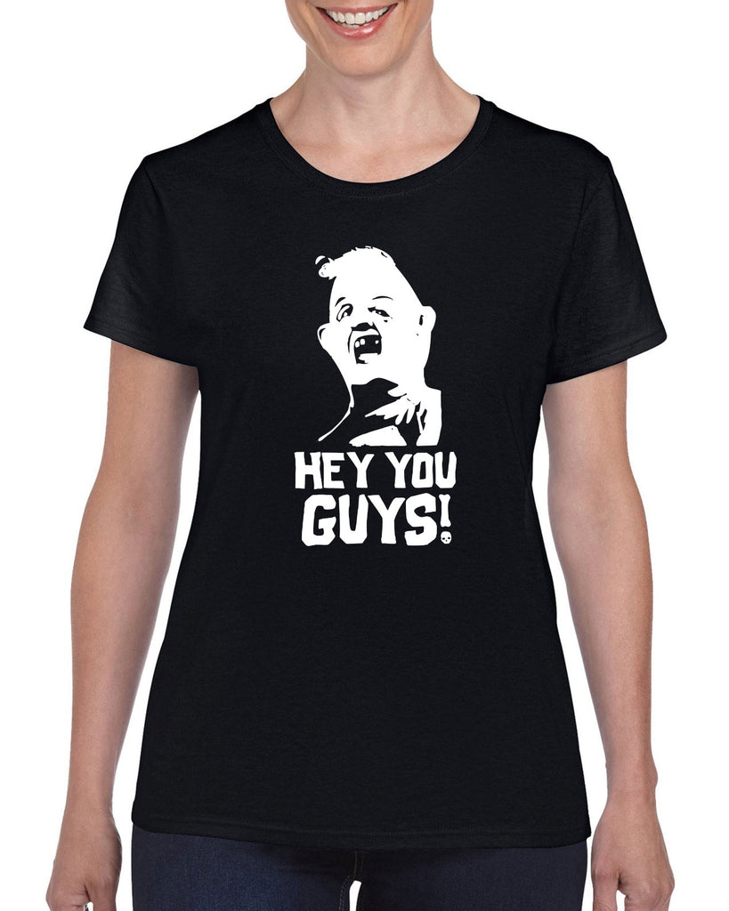 Hot Press Apparel Hey You Guys Sloth Chunk Sloth Love Chunk Goonies 80s Movie College Party Funny Women's Shirt T Shirt
