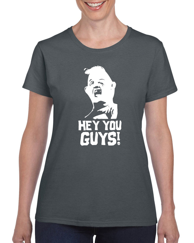 Hot Press Apparel Hey You Guys Sloth Chunk Sloth Love Chunk Goonies 80s Movie College Party Funny Women's Shirt T Shirt