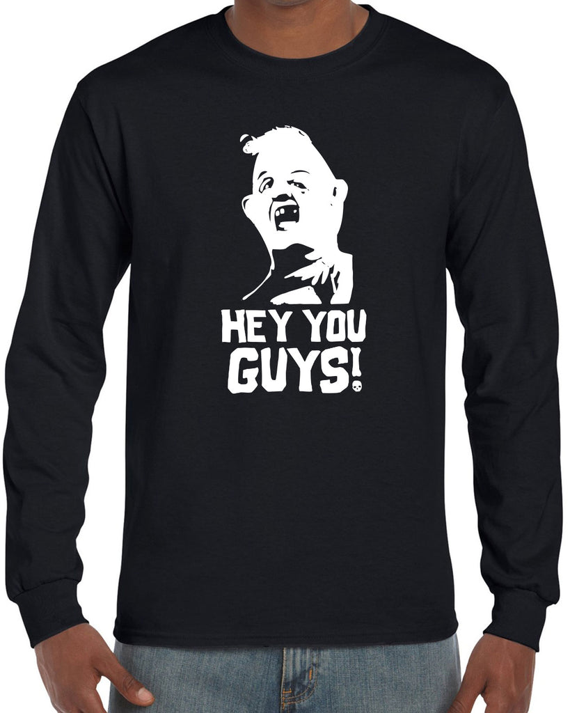 Hot Press Apparel Hey You Guys Goonies Men's Shirt Long Sleeve 80s Movie Sloth Love Chunk Pirate Shop Treasure Map College party Gift Present Halloween Costume Christmas