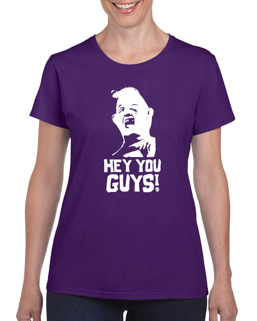 Hot Press Apparel Hey You Guys Sloth Chunk Sloth Love Chunk Goonies 80s Movie College Party Funny Women's Shirt T Shirt