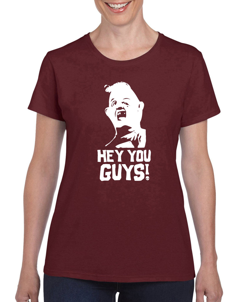 Hot Press Apparel Hey You Guys Sloth Chunk Sloth Love Chunk Goonies 80s Movie College Party Funny Women's Shirt T Shirt