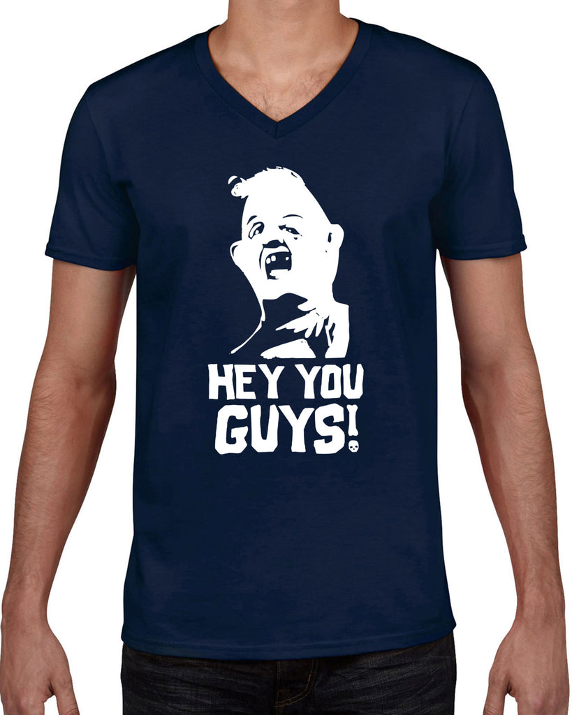 Hot Press Apparel Hey You Guys Goonies Movie Treasure Map Chunk Sloth Love Chunk Truffle Shuffle Men's Shirt Men's V-Neck Gift Present Halloween Costume Christmas Funny Humor Party College White Elephant