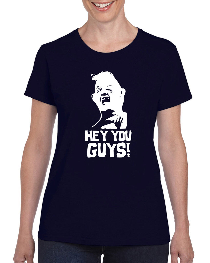 Hot Press Apparel Hey You Guys Sloth Chunk Sloth Love Chunk Goonies 80s Movie College Party Funny Women's Shirt T Shirt