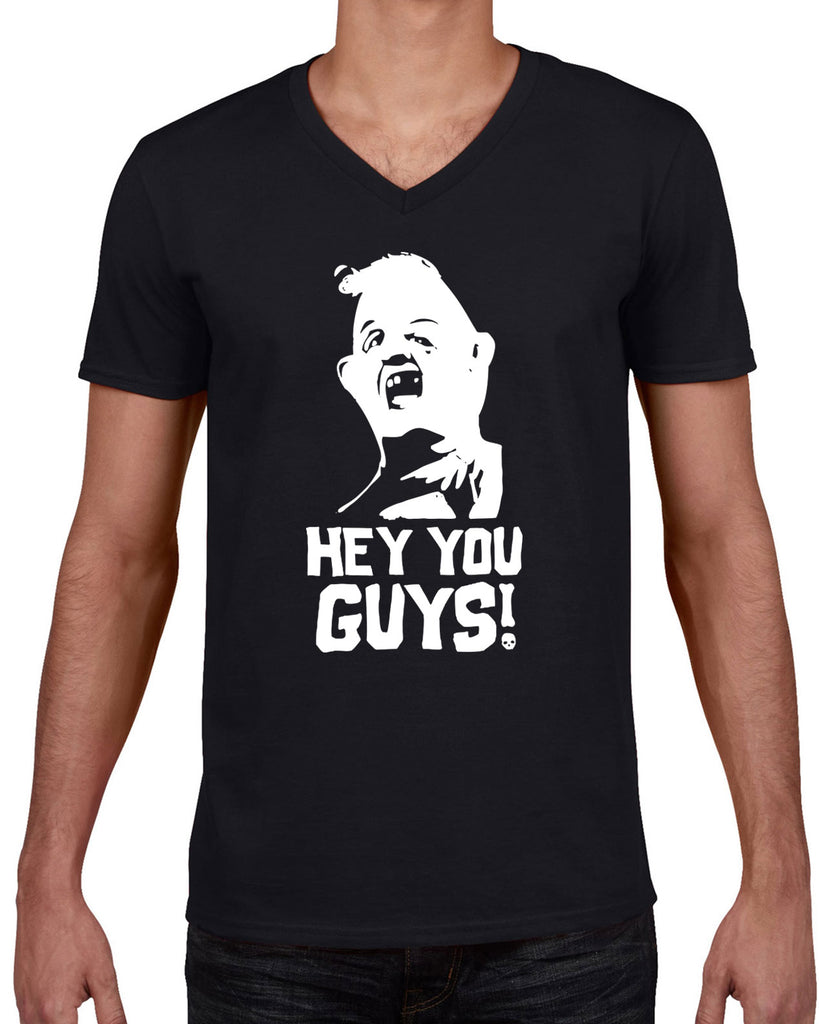 Hot Press Apparel Hey You Guys Goonies Movie Treasure Map Chunk Sloth Love Chunk Truffle Shuffle Men's Shirt Men's V-Neck Gift Present Halloween Costume Christmas Funny Humor Party College White Elephant