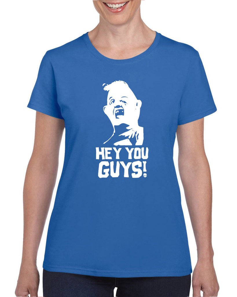 Hot Press Apparel Hey You Guys Sloth Chunk Sloth Love Chunk Goonies 80s Movie College Party Funny Women's Shirt T Shirt