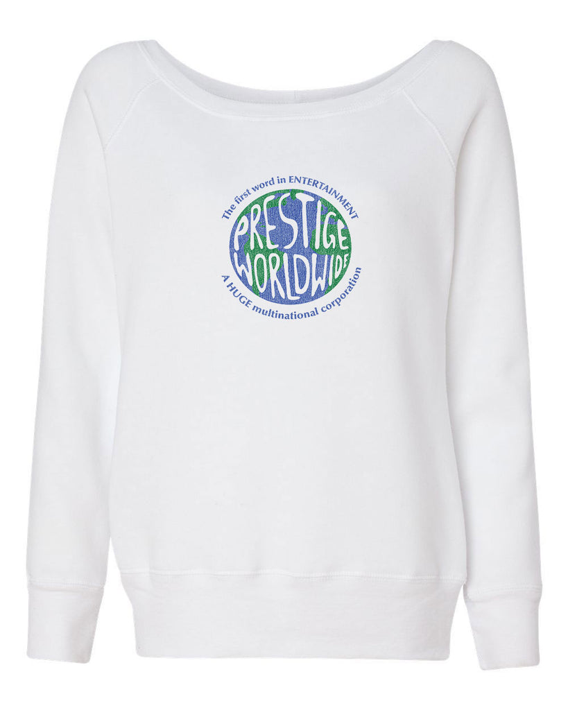 Prestige Worldwide Off The Shoulder Womens Crew Sweatshirt Funny Step Brothers Movie Boats N Hoes Music