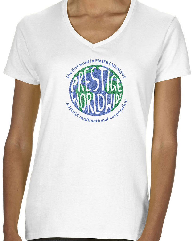 Prestige Worldwide Womens V Neck Shirt Funny Step Brothers Movie Boats N Hoes Music