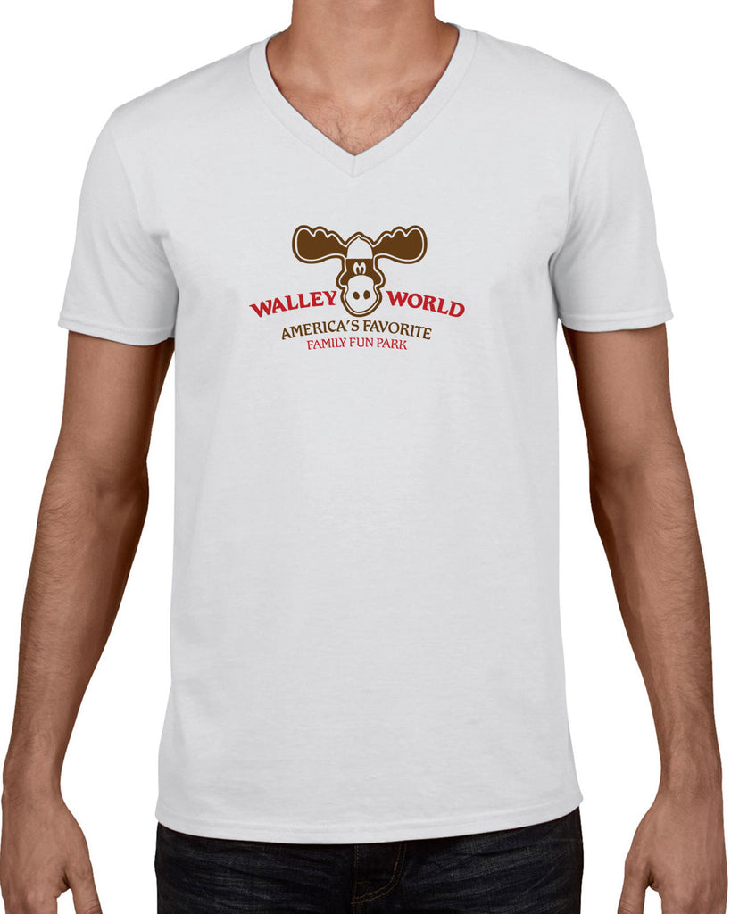 Walley World Family Fun Park Mens V Neck Shirt Griswold Family Vacation 80s Movie Costume Vintage Retro