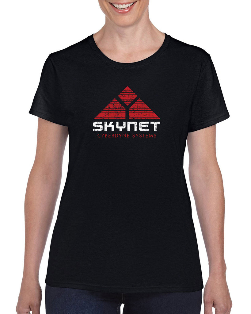 Skynet Cyberdyne Systems Womens T-Shirt Terminator 90s 80s Judgement Day Movie Vintage Retro