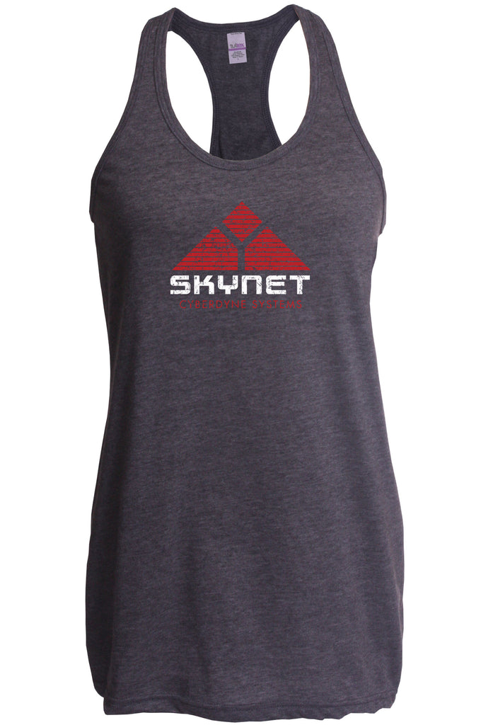 Skynet Cyberdyne Systems Racer Back Tank Top Racerback Terminator 90s 80s Judgement Day Movie Vintage Retro