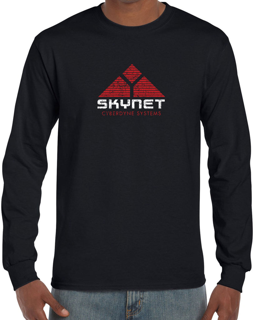 Skynet Cyberdyne Systems Mens Long Sleeve Shirt Terminator 90s 80s Judgement Day Movie Vintage Retro