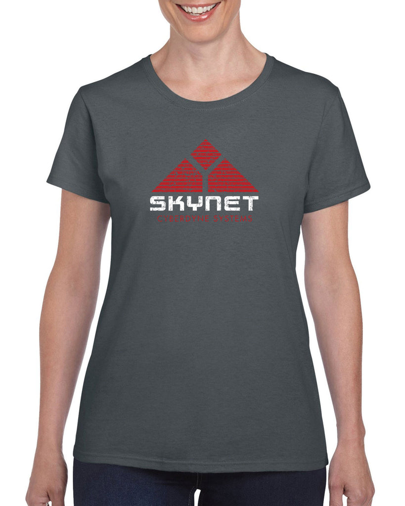 Skynet Cyberdyne Systems Womens T-Shirt Terminator 90s 80s Judgement Day Movie Vintage Retro