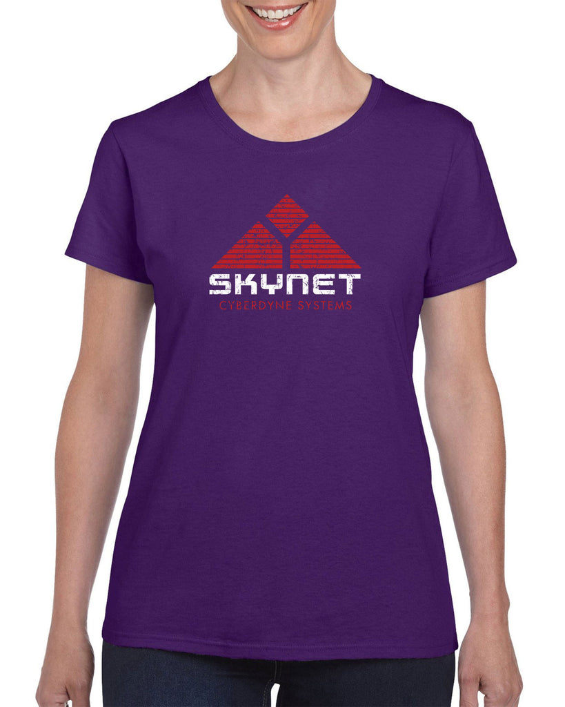 Skynet Cyberdyne Systems Womens T-Shirt Terminator 90s 80s Judgement Day Movie Vintage Retro