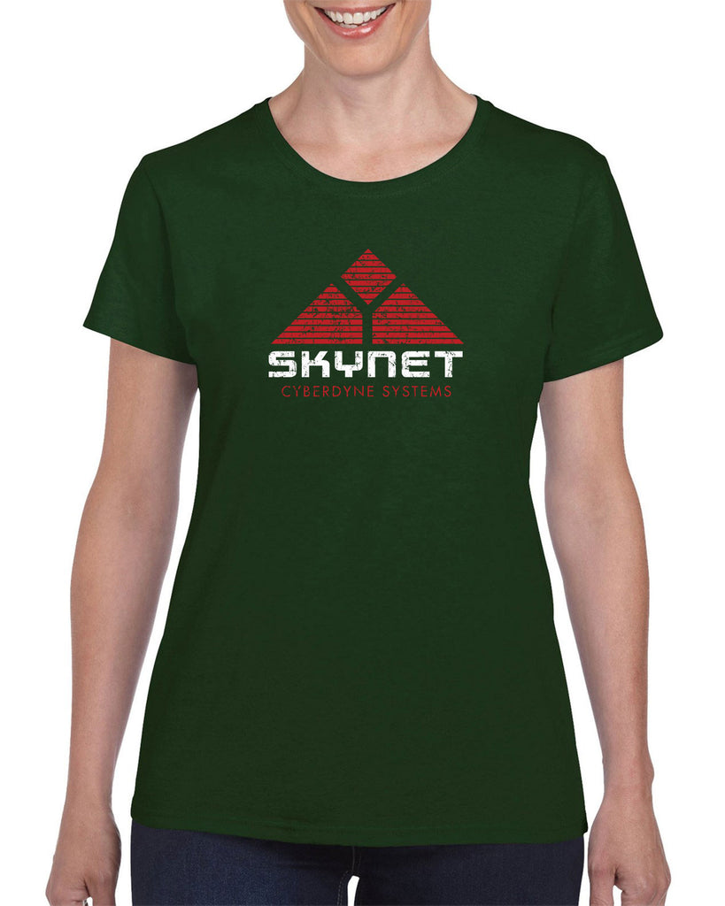 Skynet Cyberdyne Systems Womens T-Shirt Terminator 90s 80s Judgement Day Movie Vintage Retro