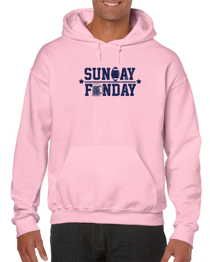 Sunday Funday Hoodie Hooded Sweatshirt Football Party Sports Touchdown College Vintage Retro