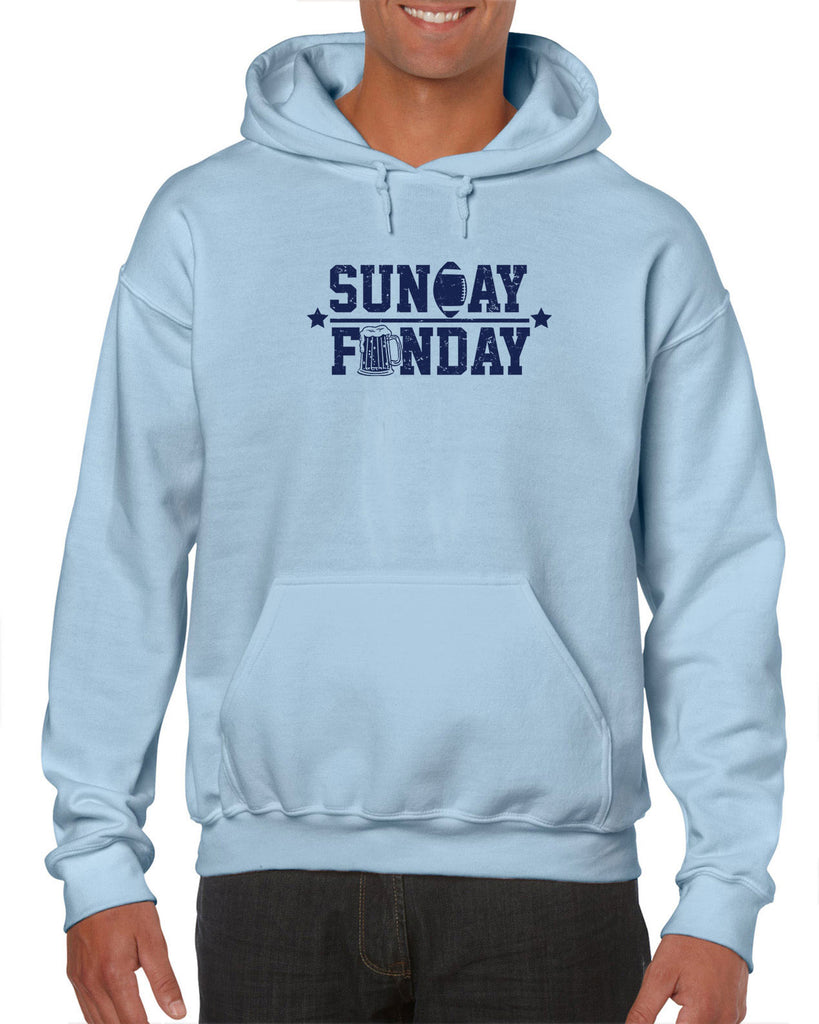 Sunday Funday Hoodie Hooded Sweatshirt Football Party Sports Touchdown College Vintage Retro