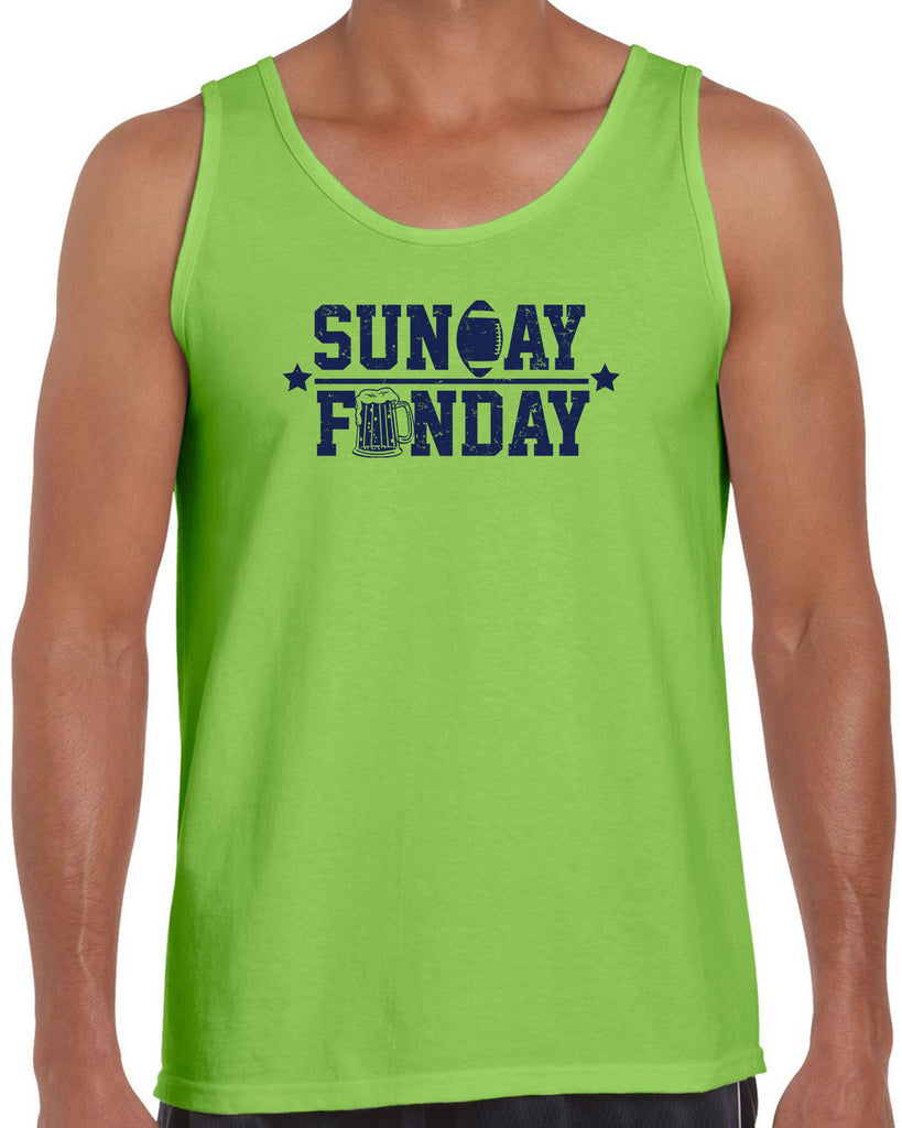 Sunday Funday Tank Top Football Party Sports Touchdown College Vintage Retro