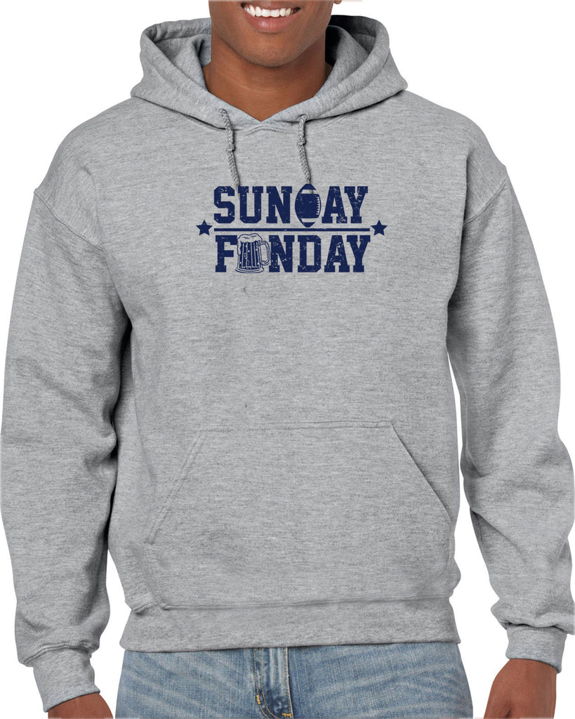 Sunday Funday Hoodie Hooded Sweatshirt Football Party Sports Touchdown College Vintage Retro