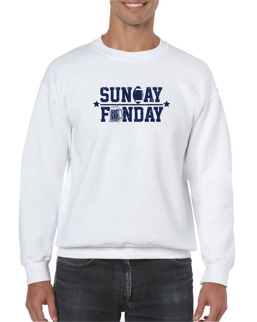 Sunday Funday Crew Sweatshirt Football Party Sports Touchdown College Vintage Retro