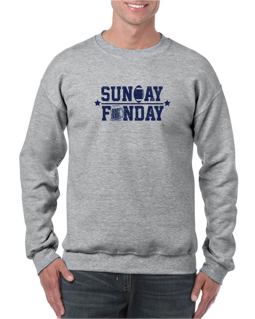 Sunday Funday Crew Sweatshirt Football Party Sports Touchdown College Vintage Retro