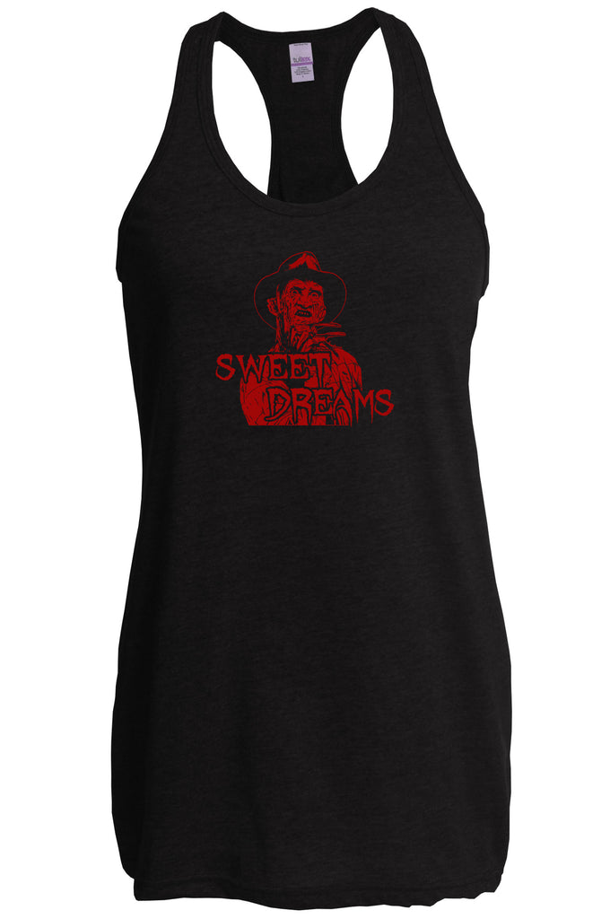 Sweet Dreams Racer Back Tank Top Nightmare On Elm Street 80s Scary Horror Film Movie