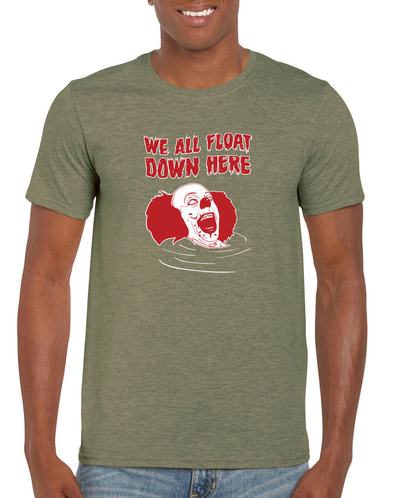 We All Float Down Here Mens T-Shirt scary horror movie Halloween pennywise It clown creppy Vintage Retro