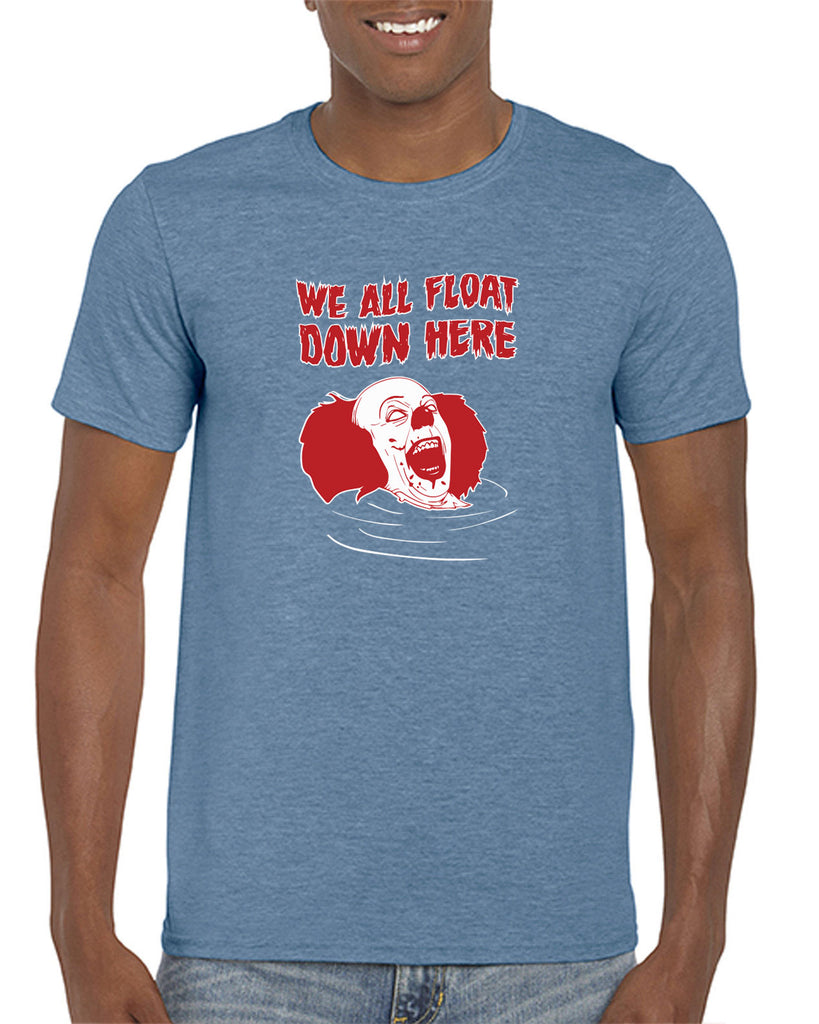 We All Float Down Here Mens T-Shirt scary horror movie Halloween pennywise It clown creppy Vintage Retro