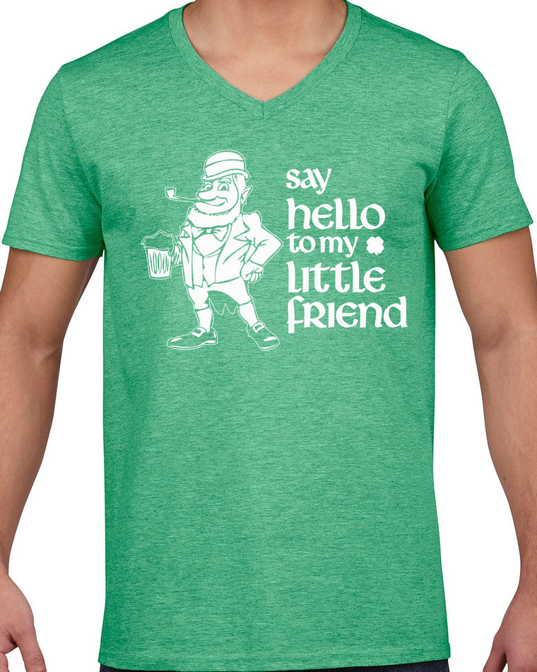 Men's Short Sleeve V-Neck T-Shirt - Say Hello To My Little Friend