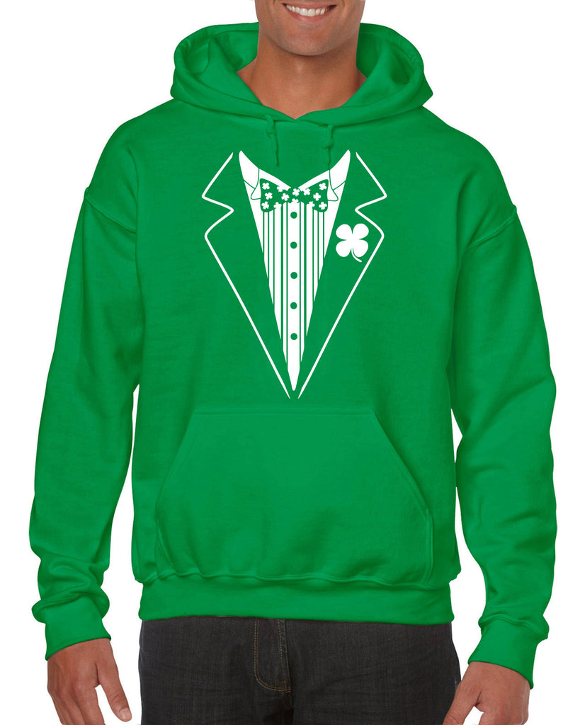 Irish Tuxedo Hoodie Hooded Sweatshirt leprechaun clover St. Patricks Day st. pattys day Irish Ireland ginger drunk drinking party college holiday
