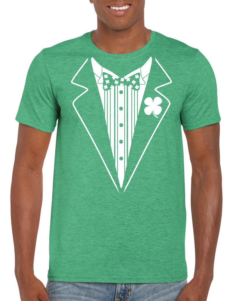 Irish Tuxedo Mens T-shirt leprechaun clover St. Patricks Day st. pattys day Irish Ireland ginger drunk drinking party college holiday