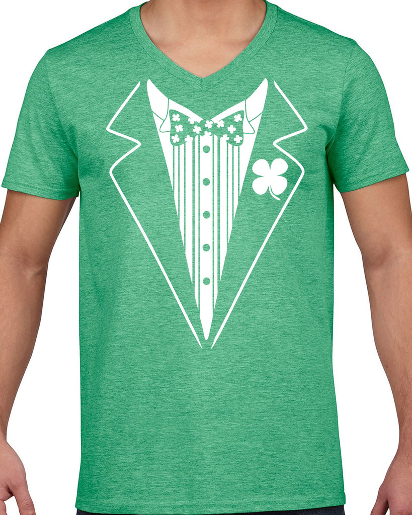 Irish Tuxedo Mens V-neck leprechaun clover St. Patricks Day st. pattys day Irish Ireland ginger drunk drinking party college holiday
