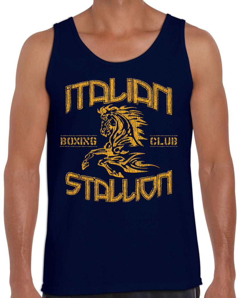 Hot Press Apparel Men's Tank Top Men's Shirt Italian Stallion Rocky Fighter Boxer World Champion USA GOAT Balboa Gift Present Costume Party Humor Funny