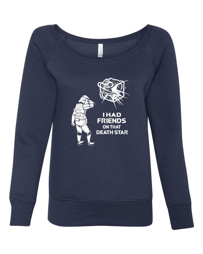 Hot Press Apparel Friends on Death Star Wars Vader Storm Trooper Galaxy Sci Fi Movie Gift Present Sale Women's Off the Shoulder Jedi