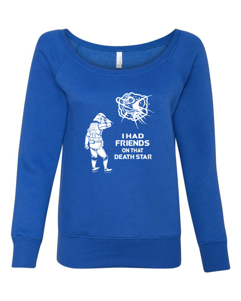 Hot Press Apparel Friends on Death Star Wars Vader Storm Trooper Galaxy Sci Fi Movie Gift Present Sale Women's Off the Shoulder Jedi