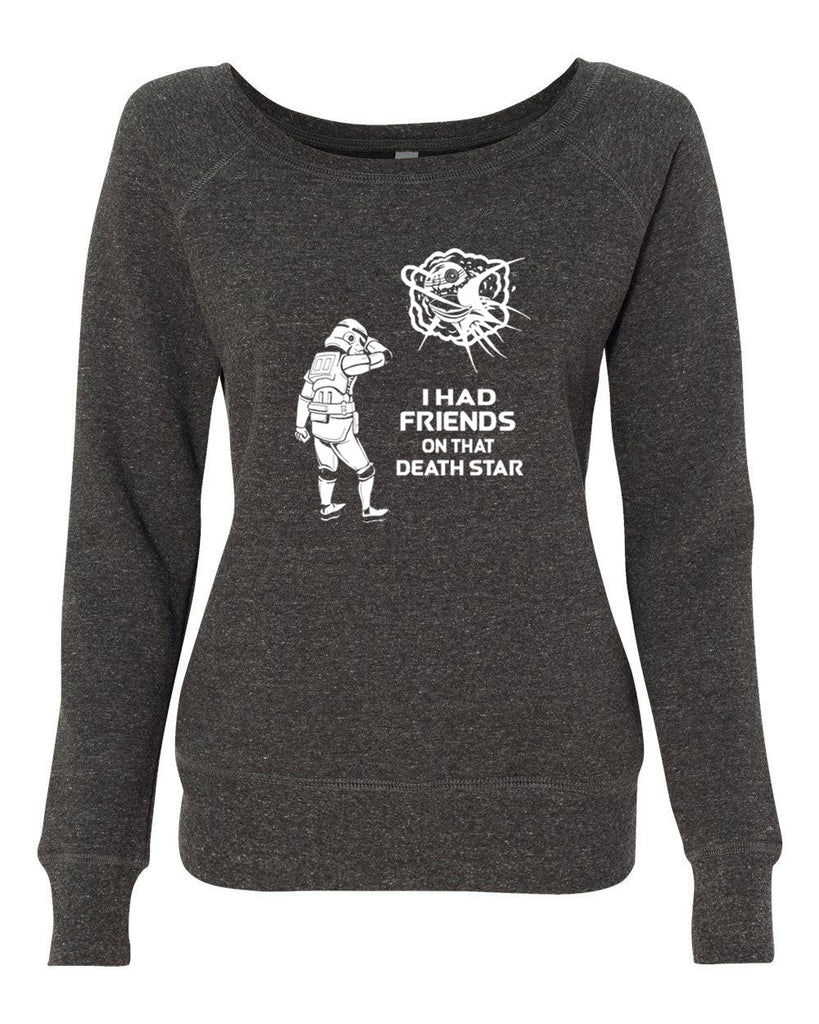 Hot Press Apparel Friends on Death Star Wars Vader Storm Trooper Galaxy Sci Fi Movie Gift Present Sale Women's Off the Shoulder Jedi