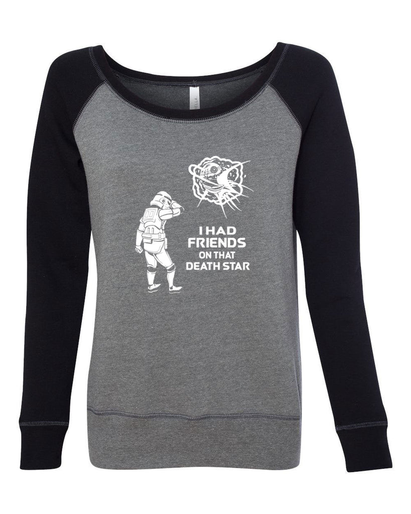 Hot Press Apparel Friends on Death Star Wars Vader Storm Trooper Galaxy Sci Fi Movie Gift Present Sale Women's Off the Shoulder Jedi