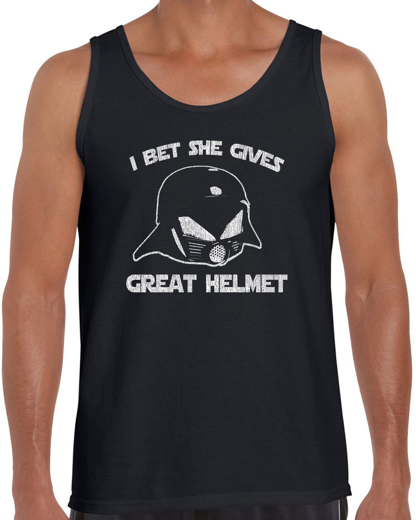 Hot Press Apparel I Bet She Gives Good Helmet Space Balls funny movie 80s sci fi Dark Helmet parody comedy