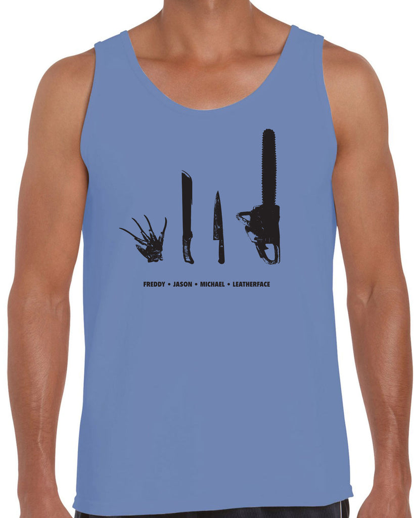 Men's Sleeveless Tank Top - Horror Movie Villains Weapons