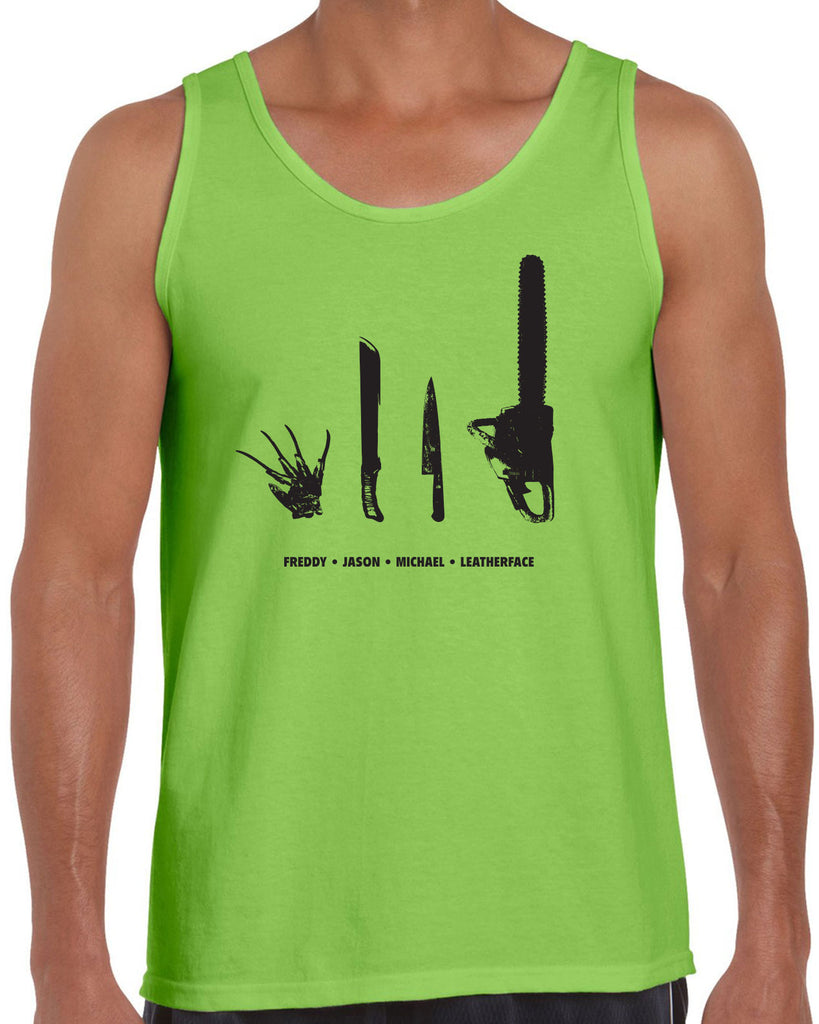 Men's Sleeveless Tank Top - Horror Movie Villains Weapons