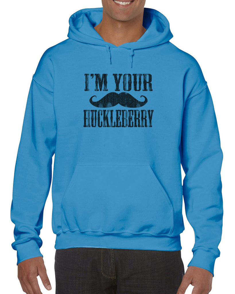 Hot Press Apparel I'm Your Huckleberry Men's Hoodie Mustache Gift Present Western Doc Holiday Tombstone