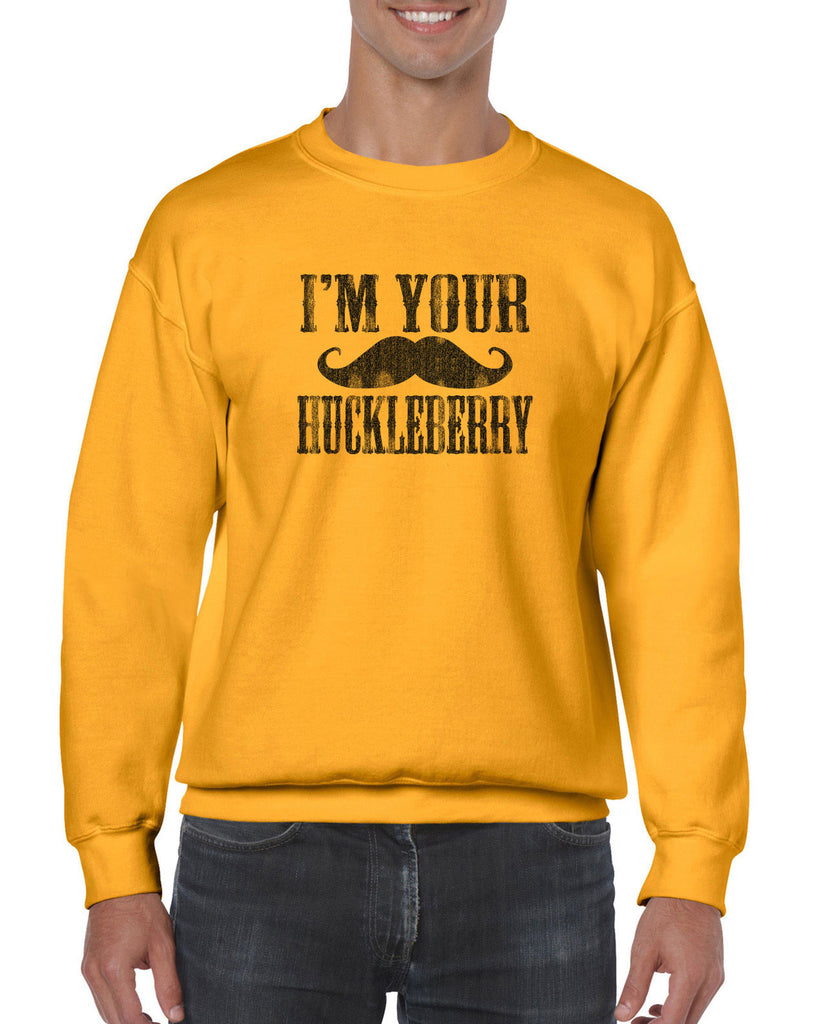 Hot Press Apparel Mens Huckleberry Crew Sweatshirt Doc Holiday Tombstone Movie Mustache Gift Present