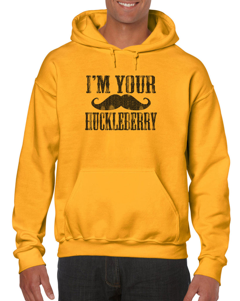 Hot Press Apparel I'm Your Huckleberry Men's Hoodie Mustache Gift Present Western Doc Holiday Tombstone